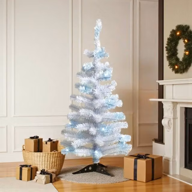 Garden Greatness 3ft Pre-Lit Heritage White Christmas Tree with Warm White LED Lights