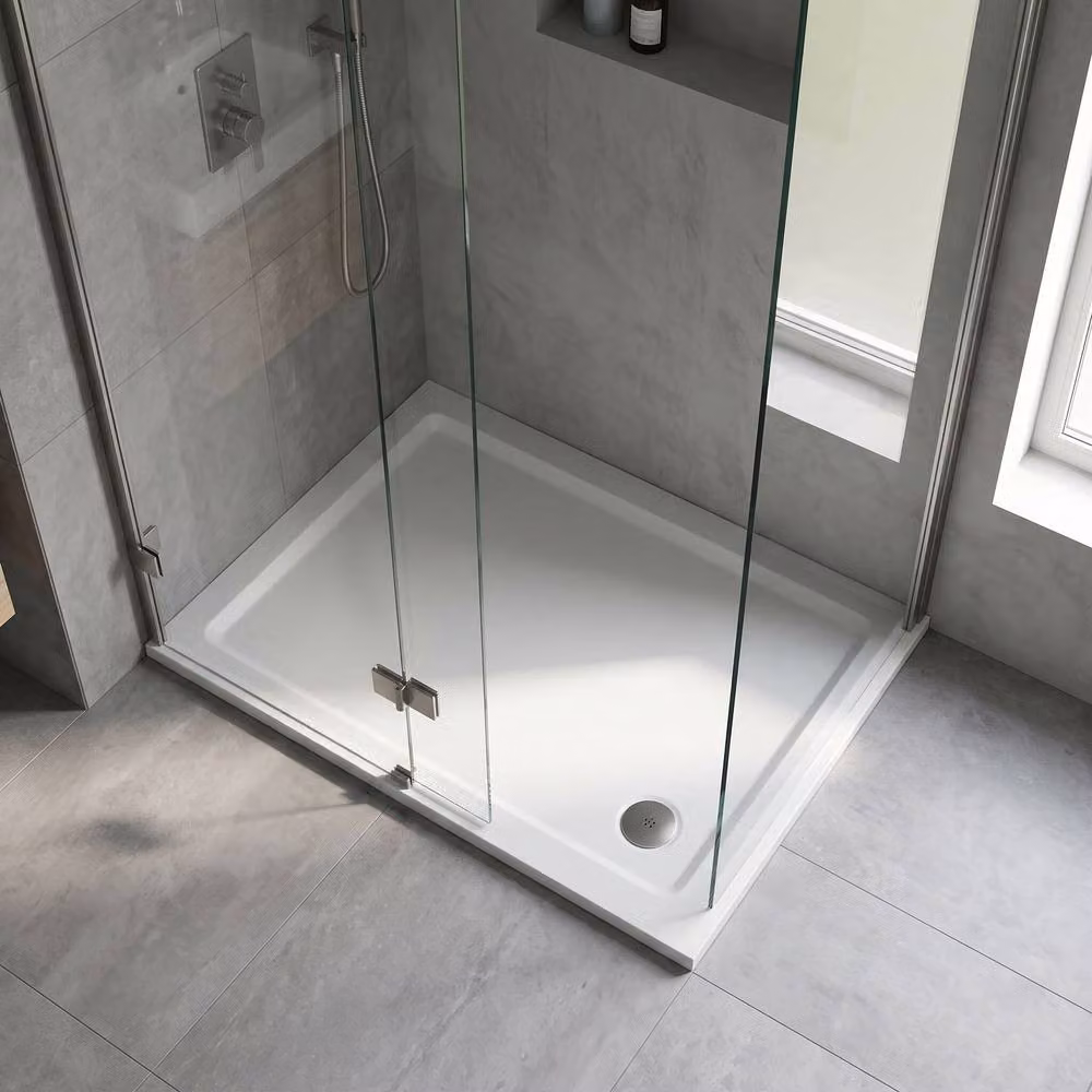 Balterley Premium Slip Resistant Rectangular Shower Tray, White, W: 100 cm, D: 80 cm – 2