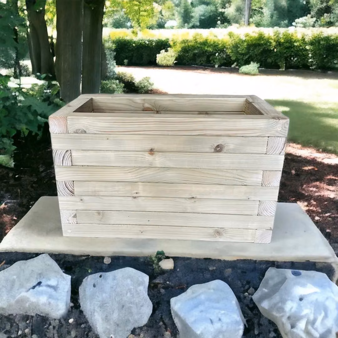 Buttercup Farm Norfolk Wood Planter in Brown, W: 40 cm, D: 40 cm, H: 40 cm – 3
