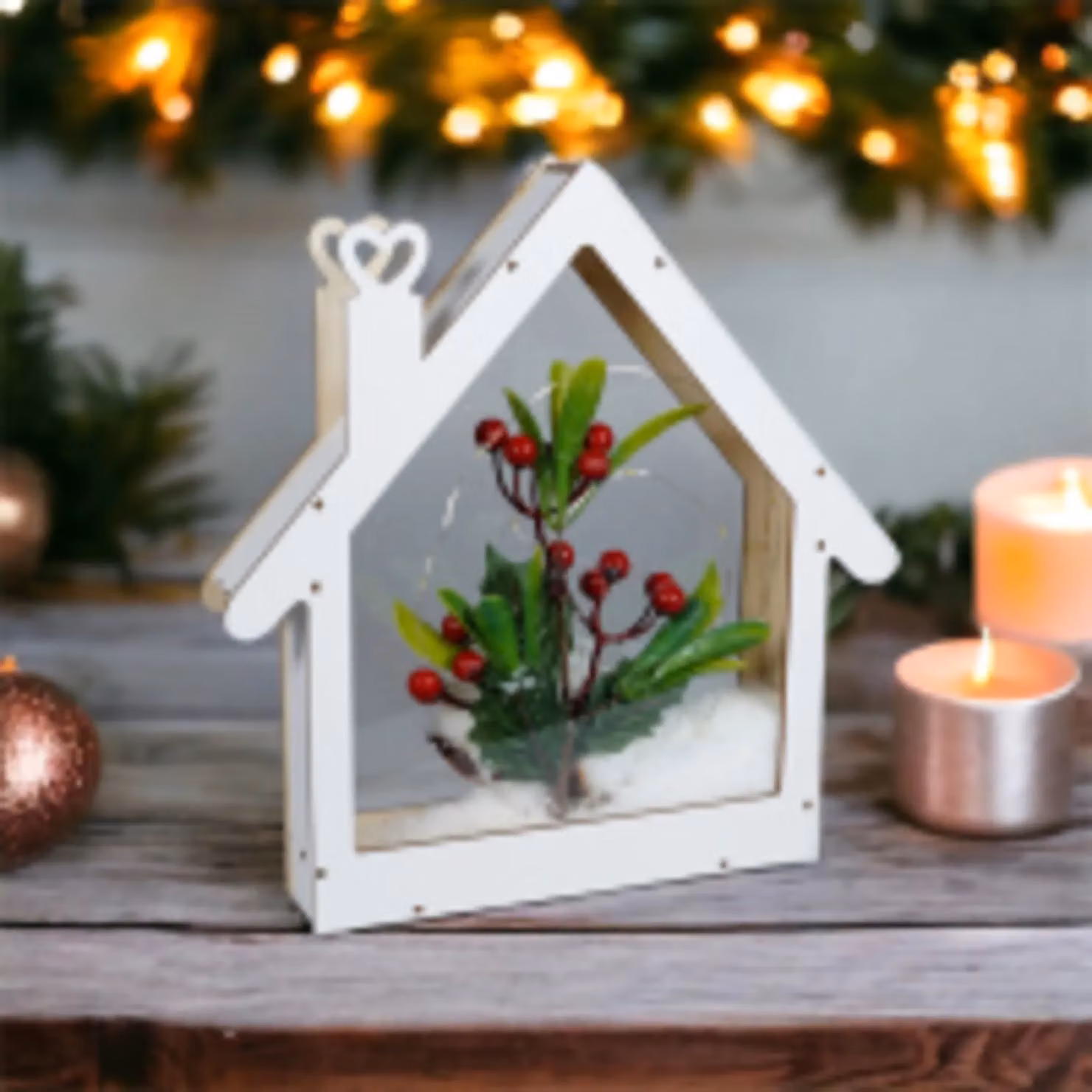 Xmas Haus Festive White LED Light Up Window Decoration – 2