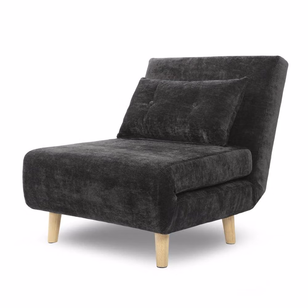 Home Garden Direct Aurora Single Sofa Bed Chair in Dark Grey Premium Fabric – 3