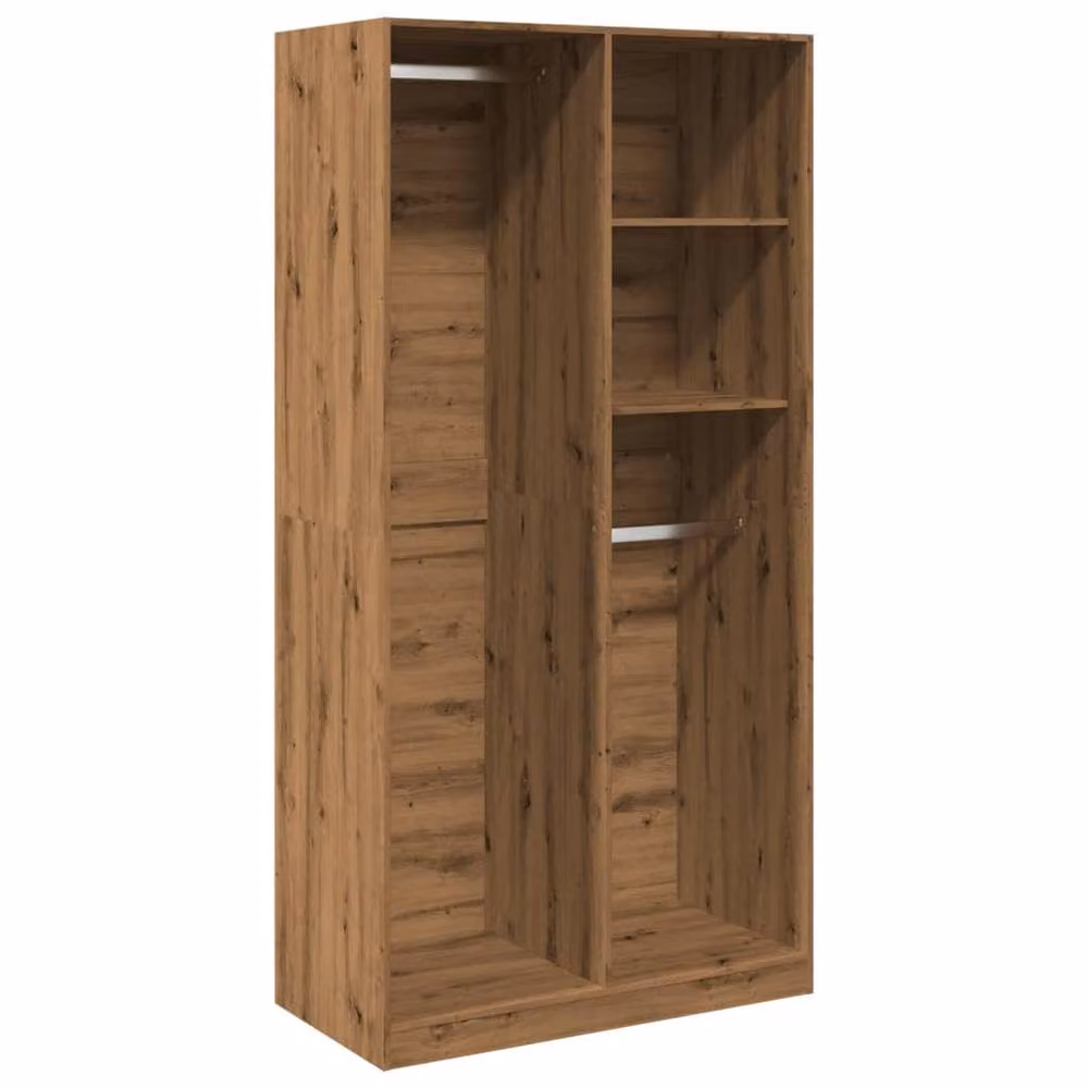 Berkfield Home Artisan Oak Wardrobe in Brown, W/D/H: 100 x 50 x 200 cm – 2