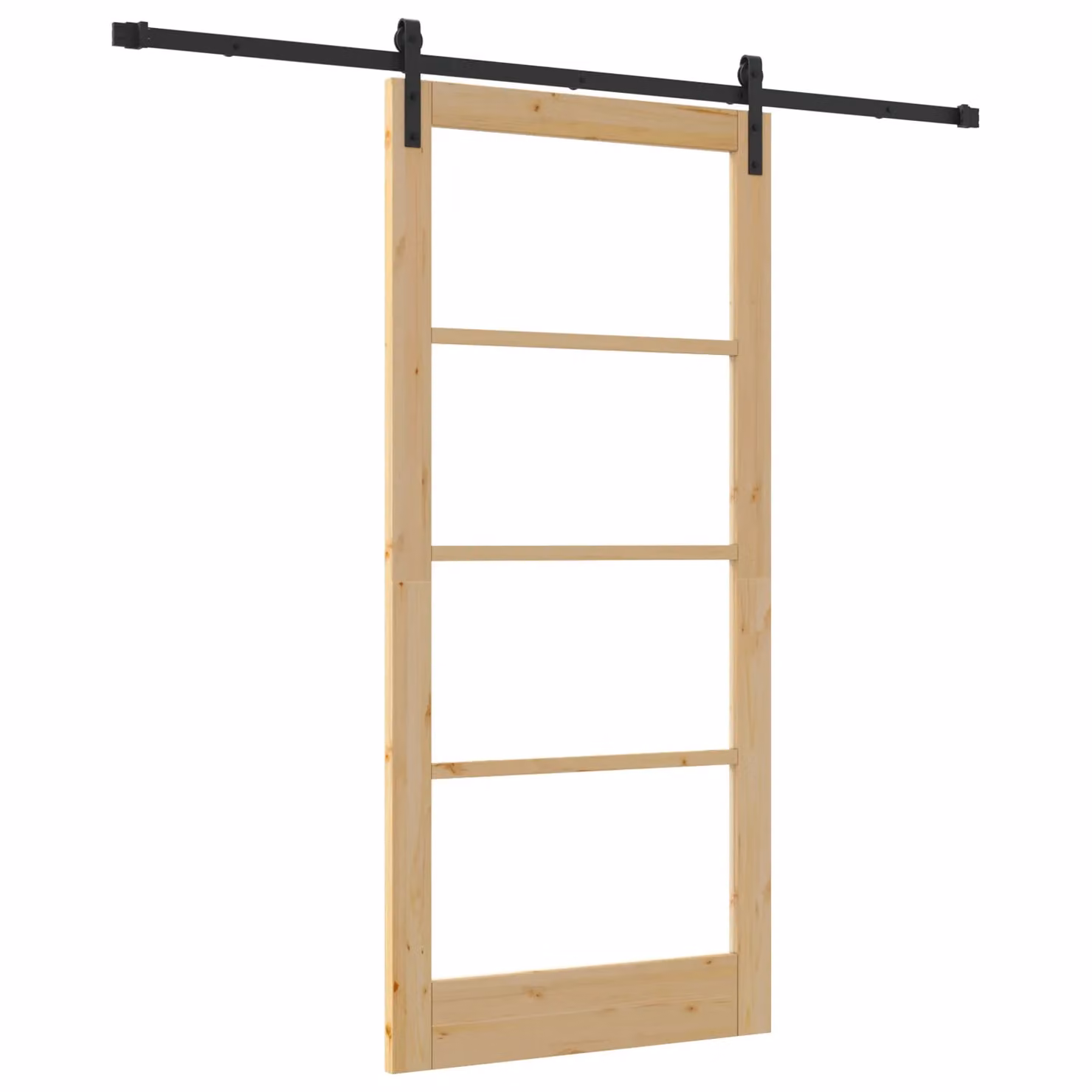 Berkfield Home Orkdal Modern Veneered Sliding Door with Hardware Set in Brown, W: 93 cm, H: 202 cm – 2