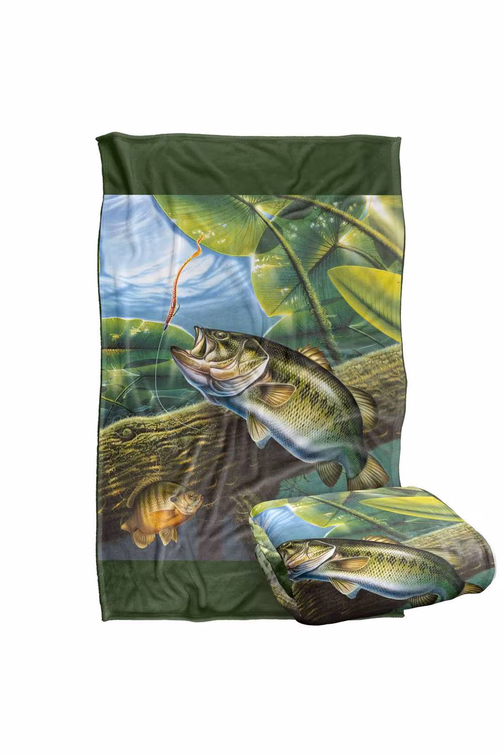 JQ Licensing Fooled Bass Fishing Super Soft Fluffy Polyester Throw Blanket, Green Multicolour, Large – 2