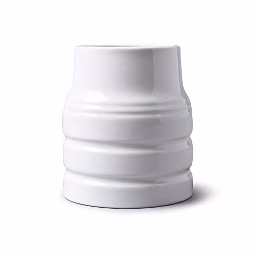 WM Bartleet & Sons 1750 Traditional Porcelain Churn Style Utensil Storage Pot, White