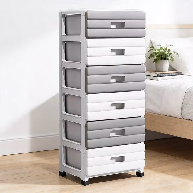 Ventryn 6-Drawer Polypropylene Plastic Storage Organizer in White and Multicolour