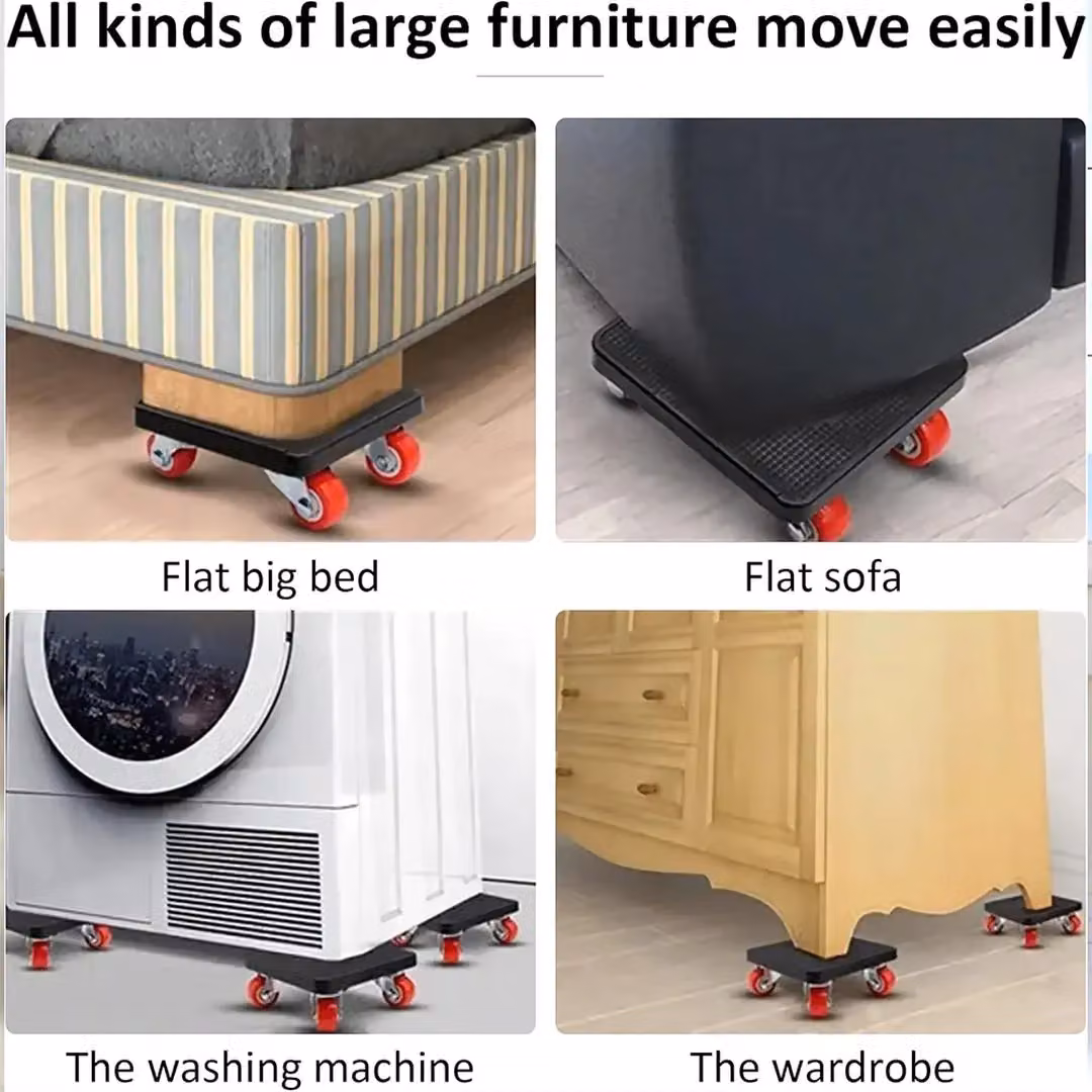 SPETLEK Heavy Duty Furniture Moving Wheels Set in Black – 5