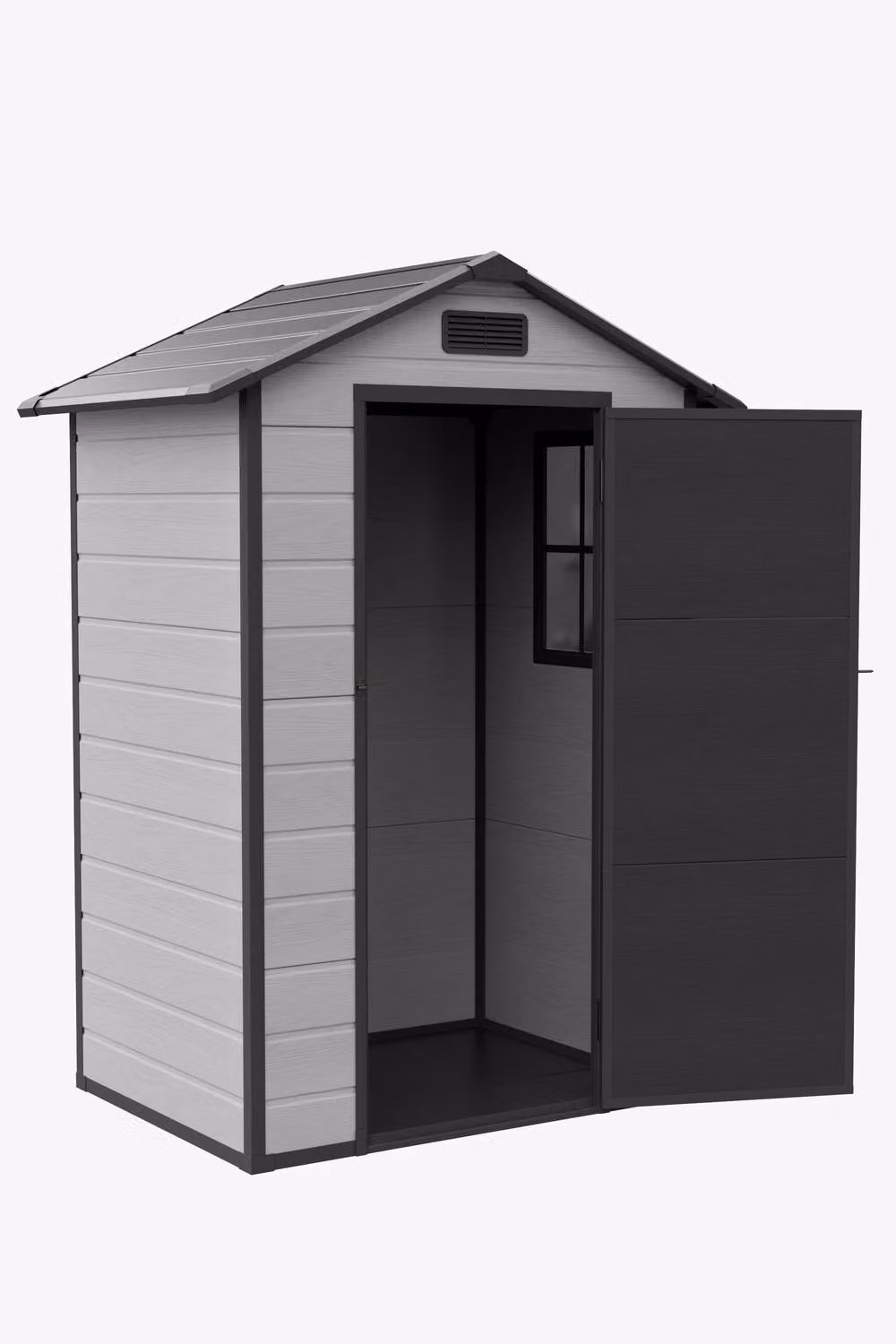 Living and Home Grey Plastic Garden Storage Shed with Lockable Single Door, W/D/H: 134.11 x 202 x 101.6 cm – 3