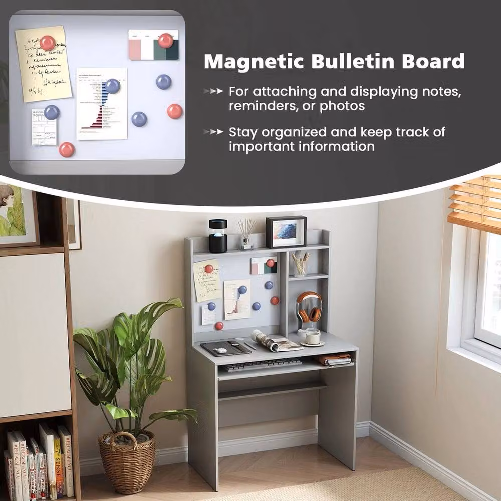 Kelvenix Grey Modern Computer Desk for Home Office and Bedroom – 2