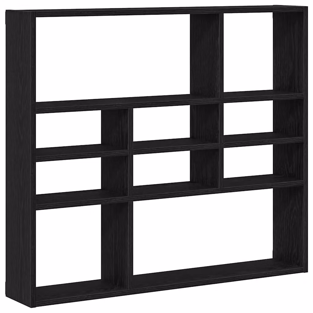 Berkfield Home Wall Shelf in Black Oak, W/D/H: 90 x 16 x 78 cm – 2