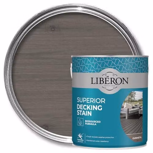 Libéron Superior Decking Stain for Exterior Wood, Grey, 2.5 l