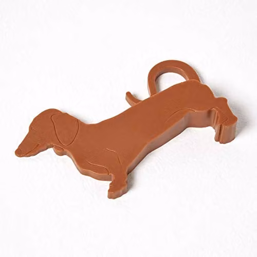 Homescapes Decorative Plastic Dog Door Stopper Wedge in Orange