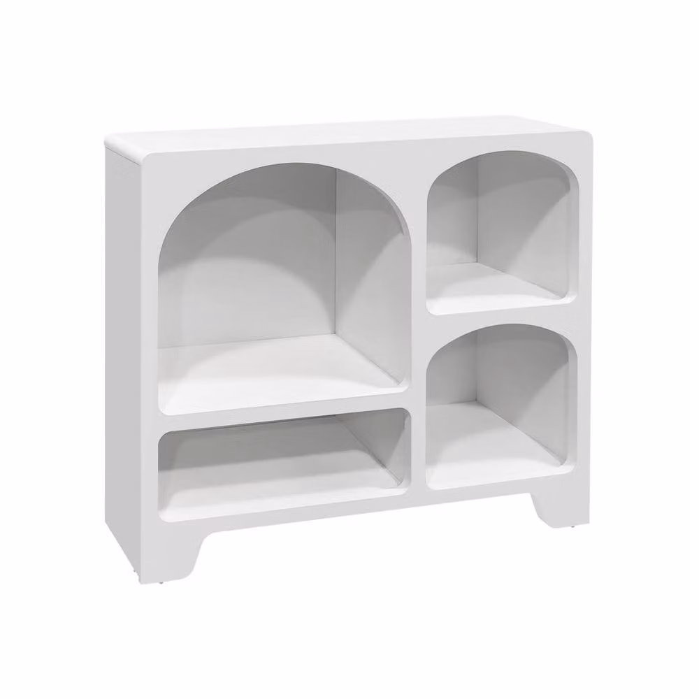 Sweekeek Modern White MDF Sideboard with 4 Compartments, W: 90 cm – 2