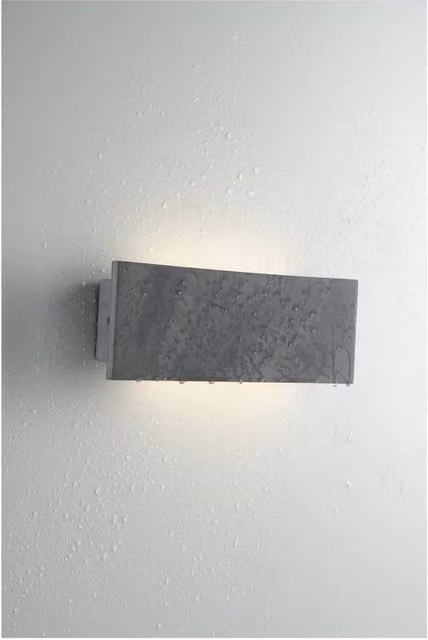 Netlighting PARKER Grey Outdoor LED Up Down Wall Light, IP65, 512lm, 4000K, W/D/H: 30 x 10.2 x 4.5 cm