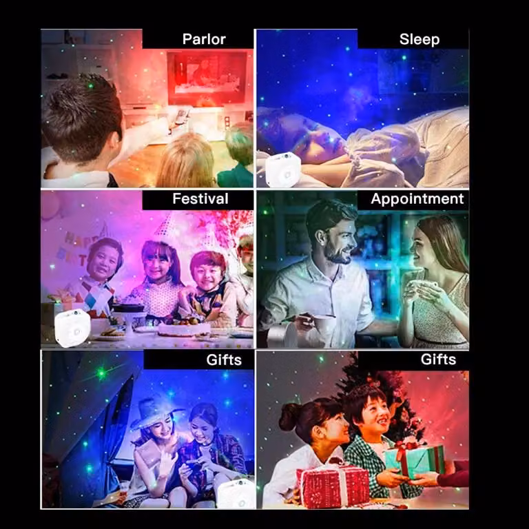 ENER-J Galaxy Star Light Projector with Nebula Sky Effect, Smart WiFi, Remote and Voice Control, White, Diameter: 25 cm, Height: 19 cm – 3