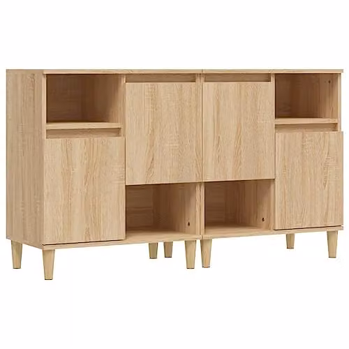 vidaXL Set of 2 Sonoma Oak Sideboards in Engineered Wood, W/D/H: 60 x 35 x 70 cm – 1