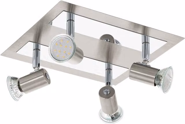 Loops Chrome Flush Ceiling Light with 4x5W GU10 LED Bulbs Included