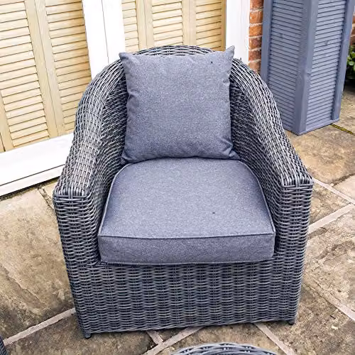 Rowlinson Bunbury Grey 2 Seater Outdoor Sofa Lounging Set with Upholstered Cushions and Powder Coated Aluminium Frame – 3