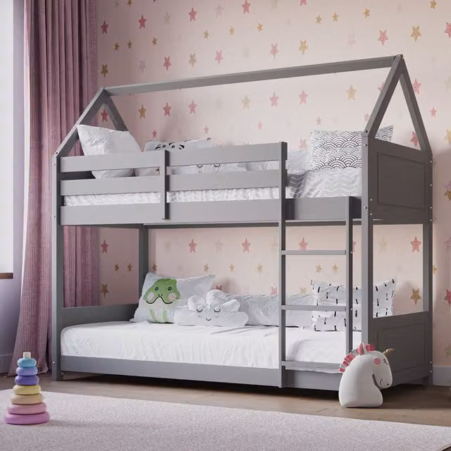 Flair Plation Low Play House Bunk Bed for Children in Grey