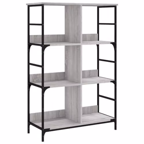 vidaXL Industrial Bookshelf in Grey Sonoma, W/D/H: 78.5 x 33 x 117.5 cm