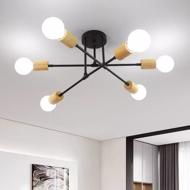 Goeco Industrial Metal Pendant Light, Black Vintage E27 Suspended Ceiling Light