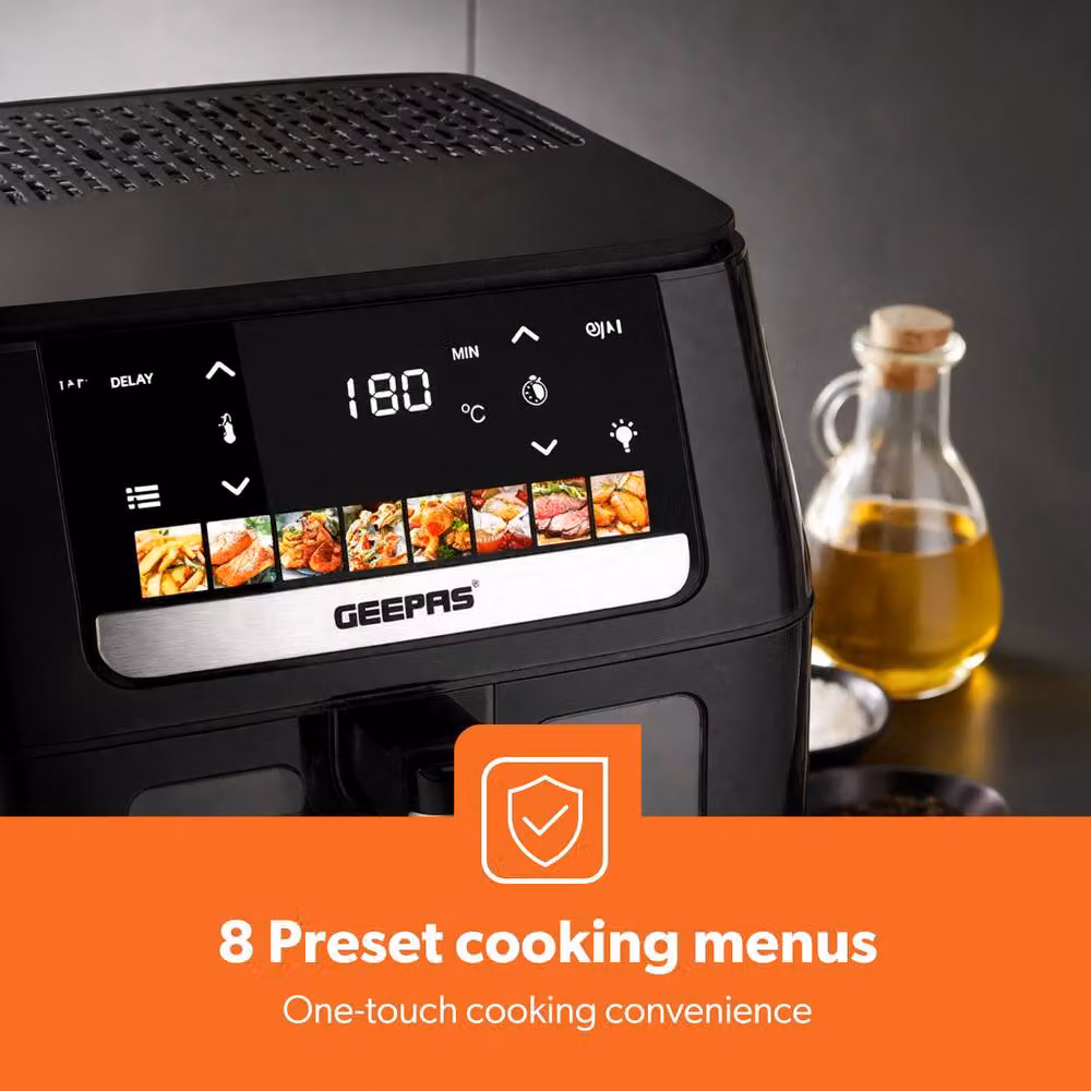 Geepas 6.5L Digital Air Fryer with LED Touchscreen and Timer in Black – 3