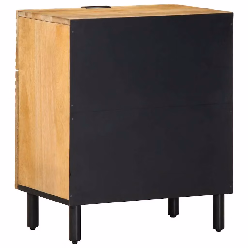 Berkfield Home Brown Mango Wood Bedside Cabinet W: 50 cm, D: 33 cm, H: 60 cm – 4
