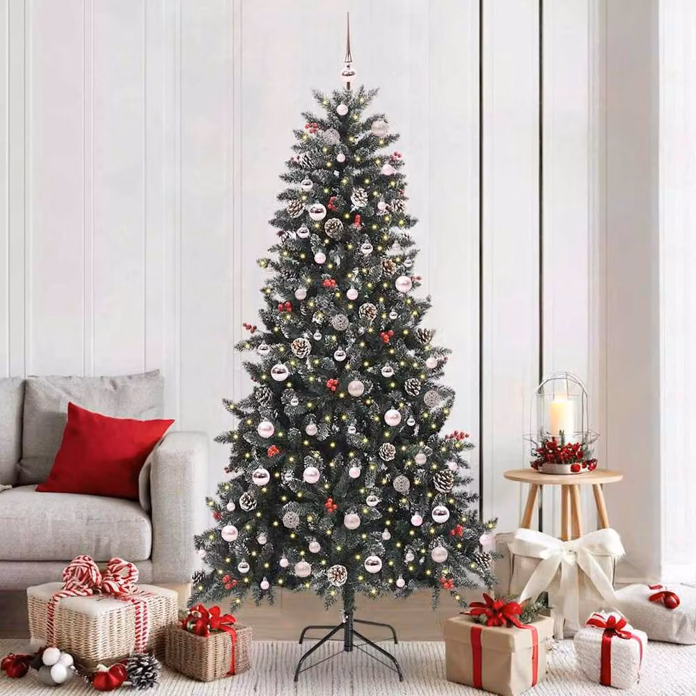Berkfield Home Artificial Christmas Tree in Green, W/D/H: 114 x 114 x 210 cm – 2