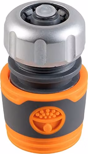 St Helens Home & Garden 1/2 inch Hose Connector with Water Stop Feature in Grey – 1