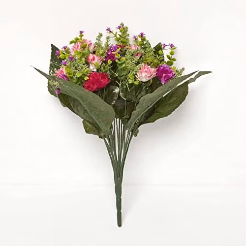 HOMESCAPES Multicolour Artificial Chrysanthemum Flower Arrangement in Purple and Pink – 1