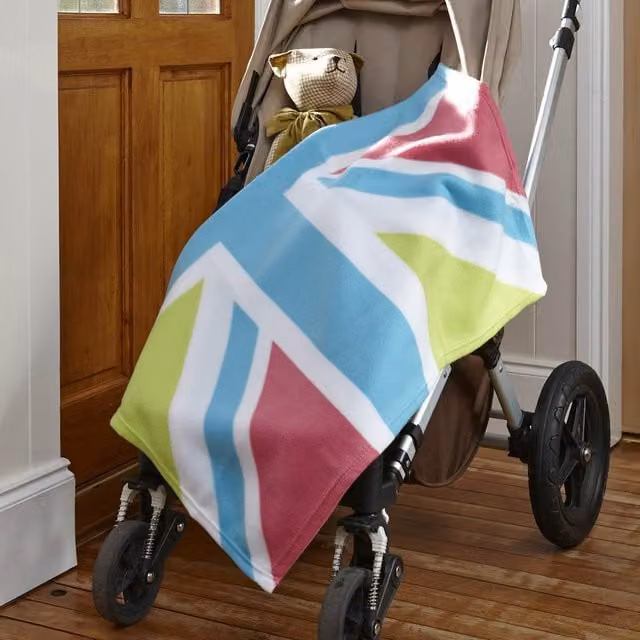 Terrys Pink Multicolour Fleece Childrens Buggy Blanket W: 100 cm, D: 75 cm