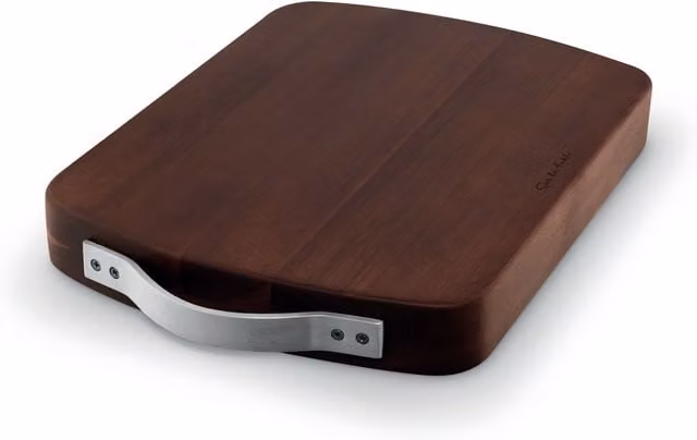 Sur La Table Large Rectangular Solid Wood Butchers Block Chopping Board with Handle, Brown, W: 45.8 cm, D: 30 cm, H: 5 cm – 1
