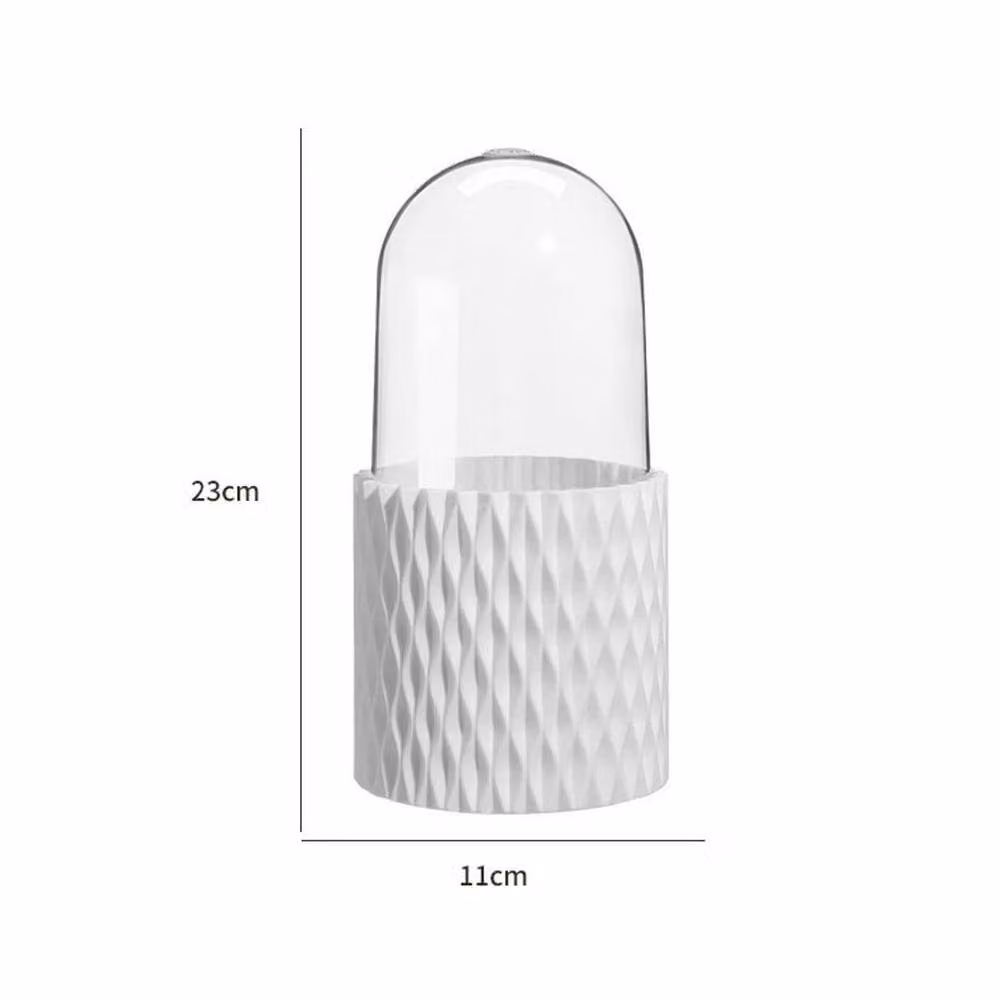 VOGREX Luxury Makeup Brush Holder and Cosmetic Organizer Storage Box with Lid, White, W/D/H: 23.0 x 11.0 x 11.0 cm – 2