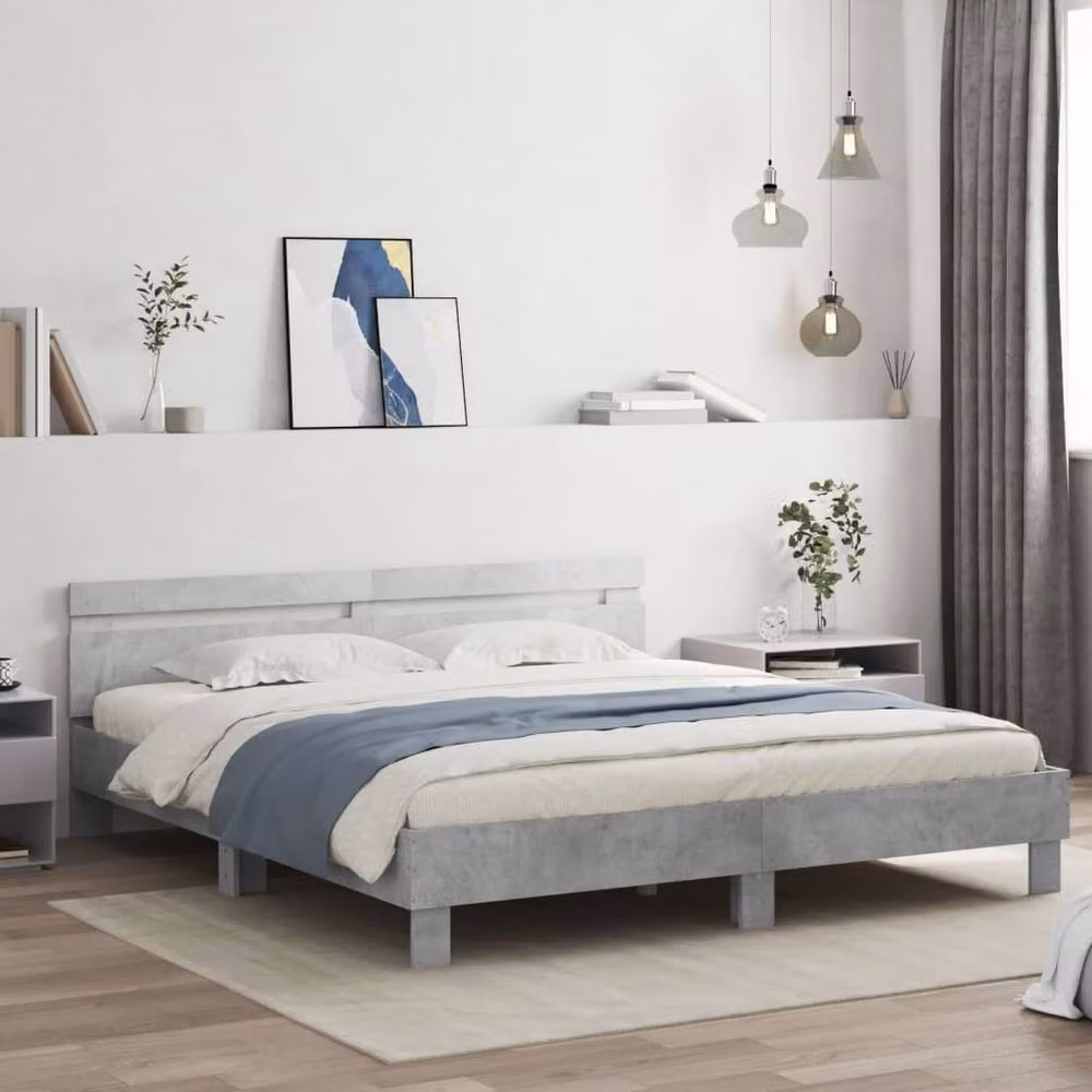 Berkfield Home Durable Bed Frame in Grey, W/D/H: 160 x 200 x 70 cm – 2