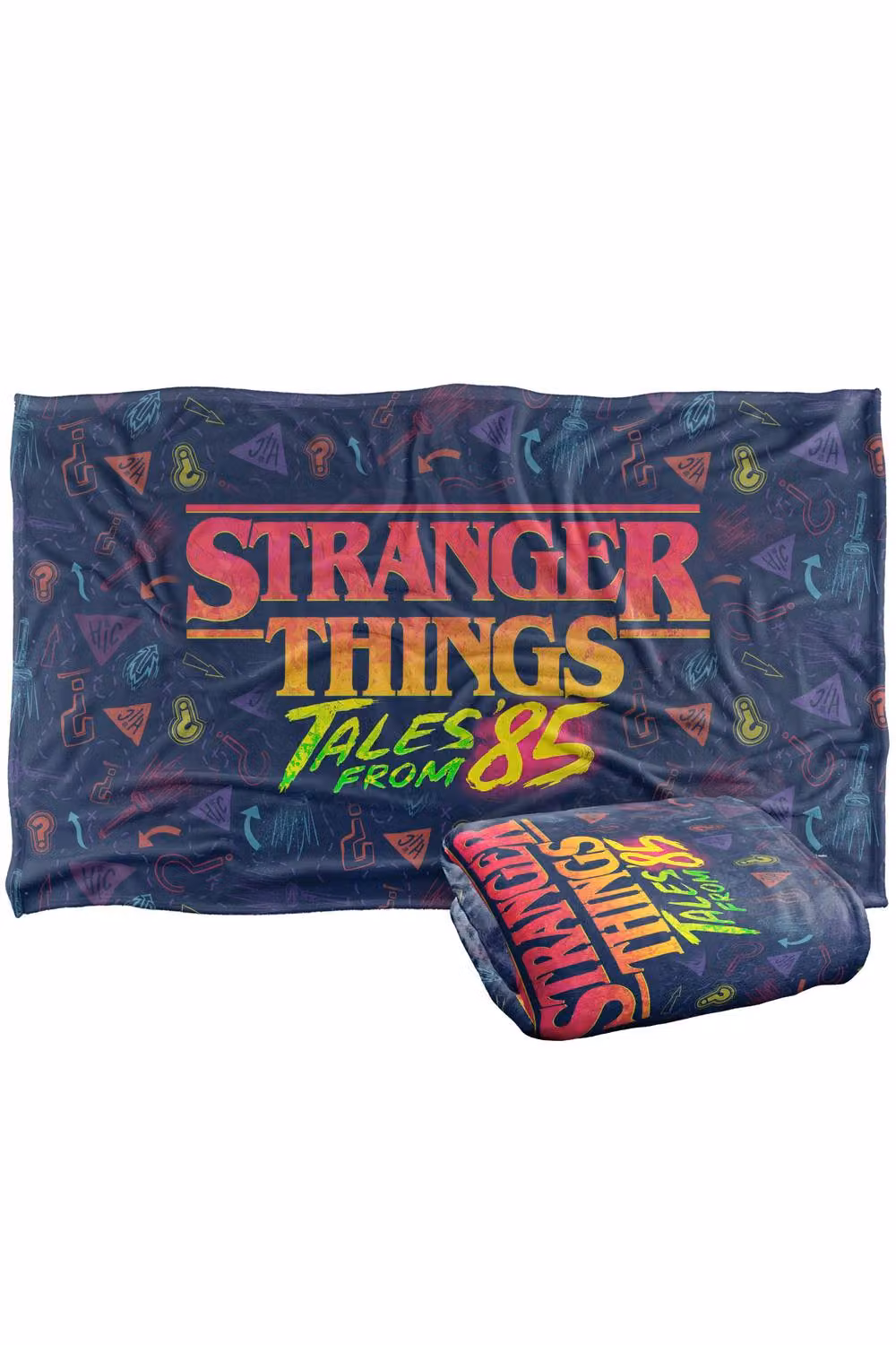Netflix Stranger Things Tales From 85 Multicolour Logo Microfibre Fleece Throw Blanket W/D/H: 152.4 x 152.4 x 0.3 cm – 5