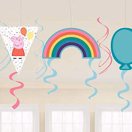 Amscan Peppa Pig Multicolour Hanging Swirl and Pennant Party Decorations