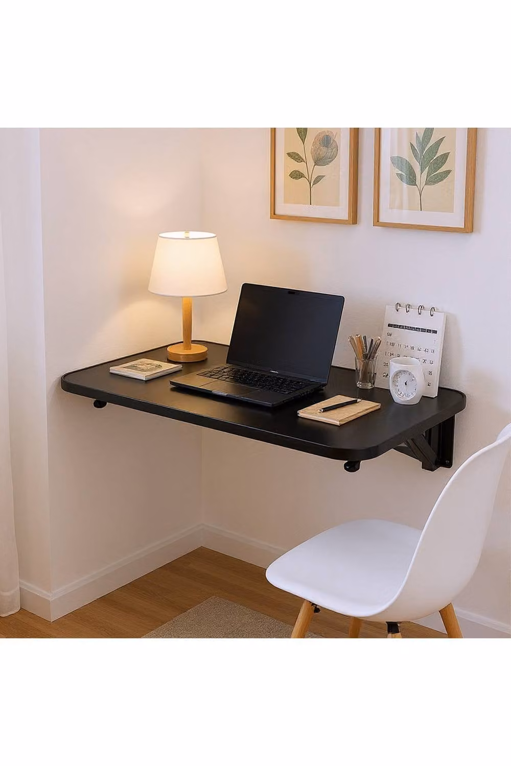 Living and Home Wall-mounted Folding Table with Black Metal Brackets – 2