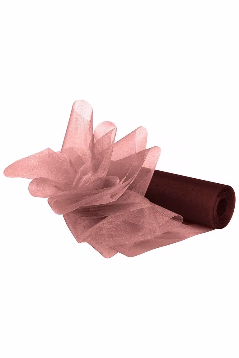 Neel Blue Burgundy Sheer Glitter Organza Fabric Roll for Chair Bow Sashes, W/H: 25 m x 29 cm