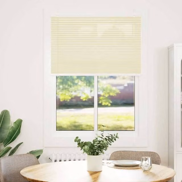Berkfield Home Single Pleat Corded Blind in Beige Polyester, W: 100 cm, H: 150 cm