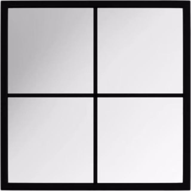 Berkfield Home Classic Square Wall Mirror in Black Metal, W/H: 40 x 40 cm