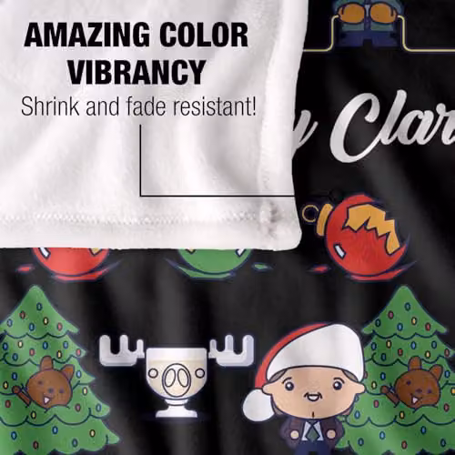 Warner Brothers Christmas Vacation Merry Clarkmas Soft Fleece Throw Blanket, Multicolour, W: 152 cm, D: 127 cm – 3