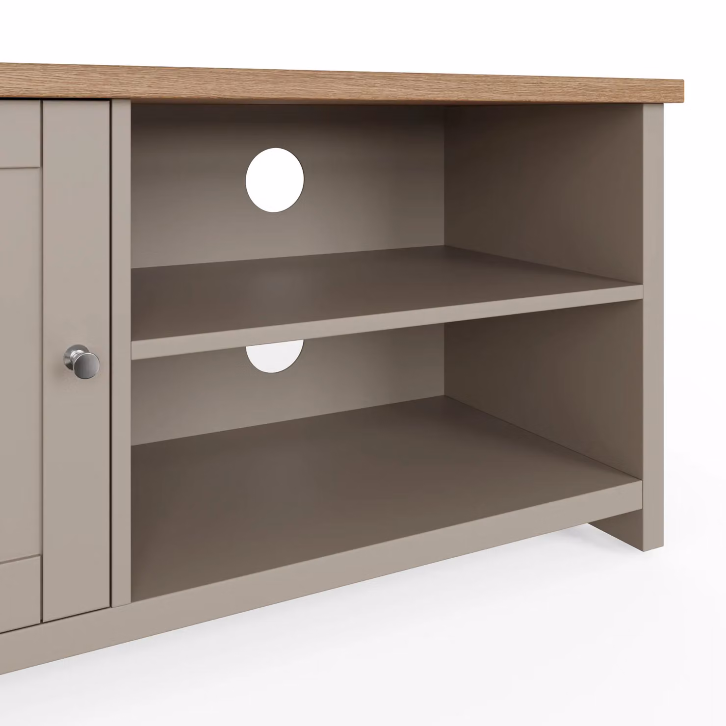 GFW Lancaster Small 1 Door TV Cabinet in Grey and Oak – 5