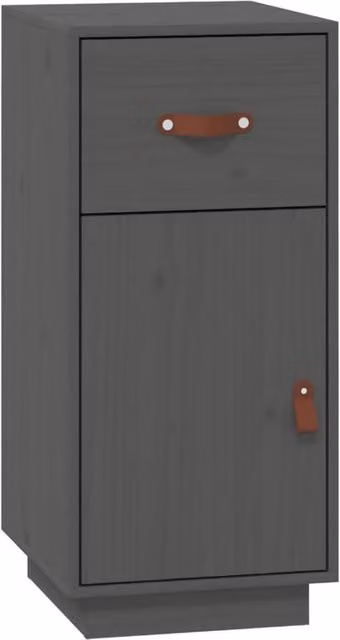Berkfield Home Grey Rustic Solid Wood Pine Sideboard W/D/H: 34 x 40 x 75 cm – 1