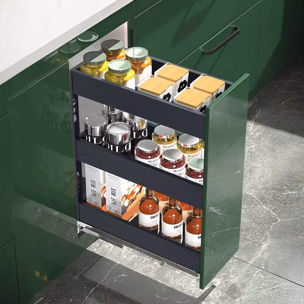 Kelvenix 100 Pull Out Steel Kitchen Cabinet Basket in Silver – 3