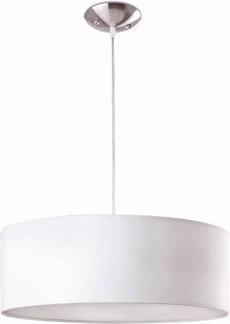 Faro Seven 3 Light Round Fabric Ceiling Pendant in White