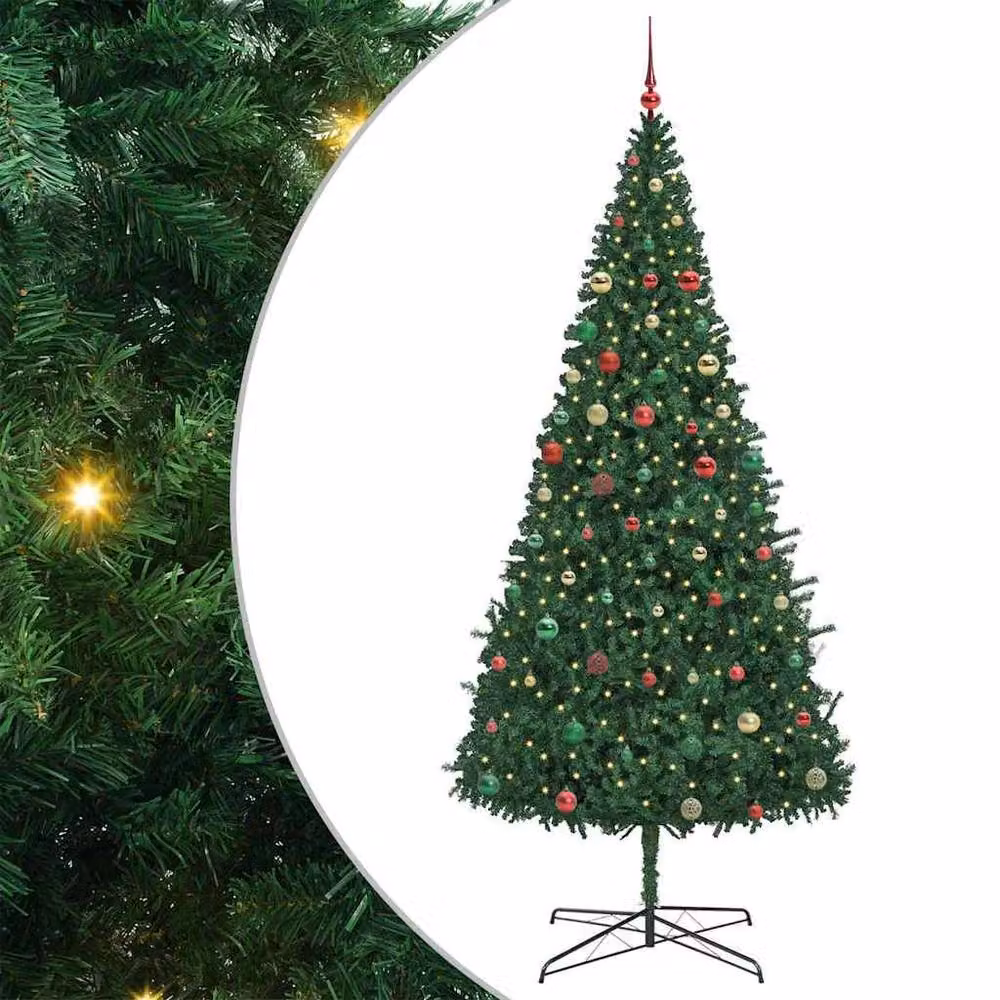 Berkfield Home Green Christmas Tree with Decorative String Lights, 400 cm – 2