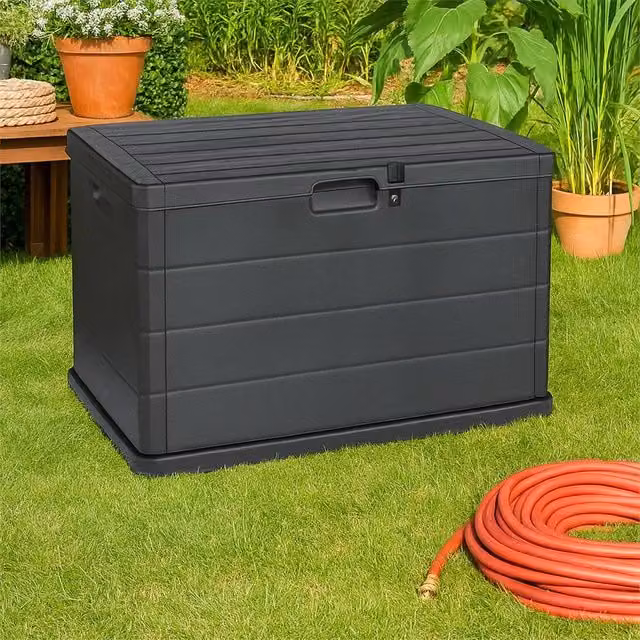Nordara 200L Lockable Outdoor Garden Storage Box in Anthracite Grey