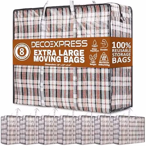 Deco Express Multicolour Laundry Bags, Pack of 8, 107L, W: 76 cm, H: 59 cm, D: 24 cm – 1
