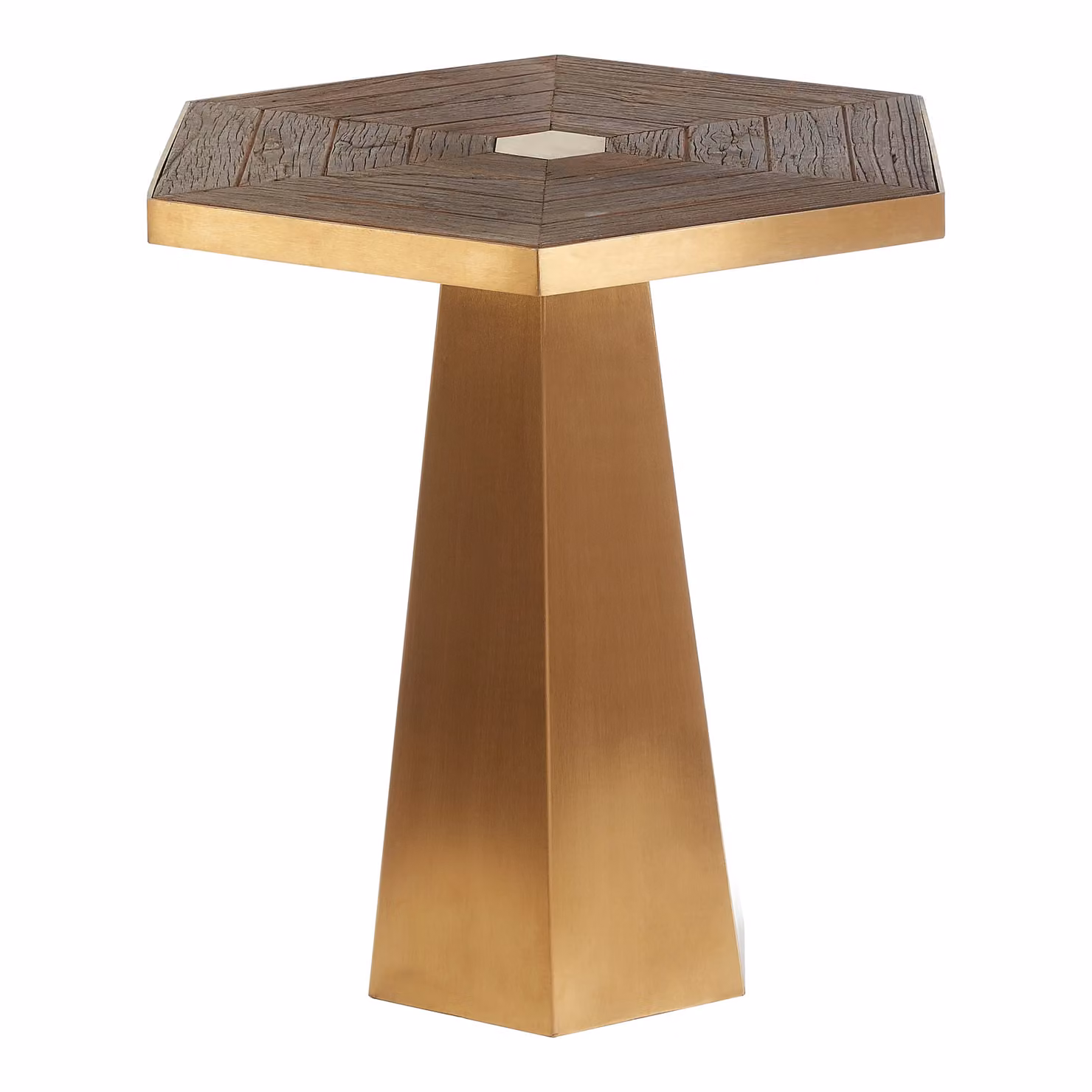 Orsina Large Hexagon End Table in Gold – 3