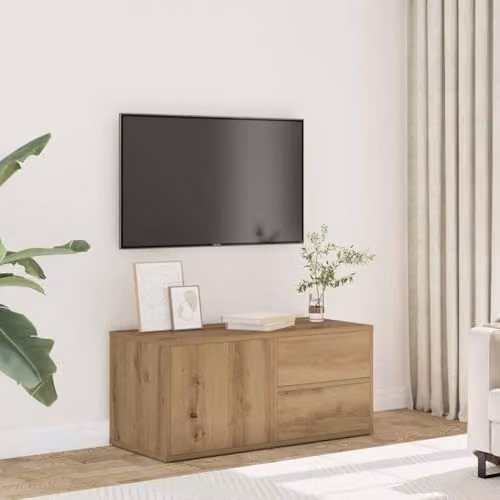 vidaXL Modern TV Cabinet in Artisan Oak, Brown, W: 80 cm, D: 34 cm, H: 35.5 cm – 2